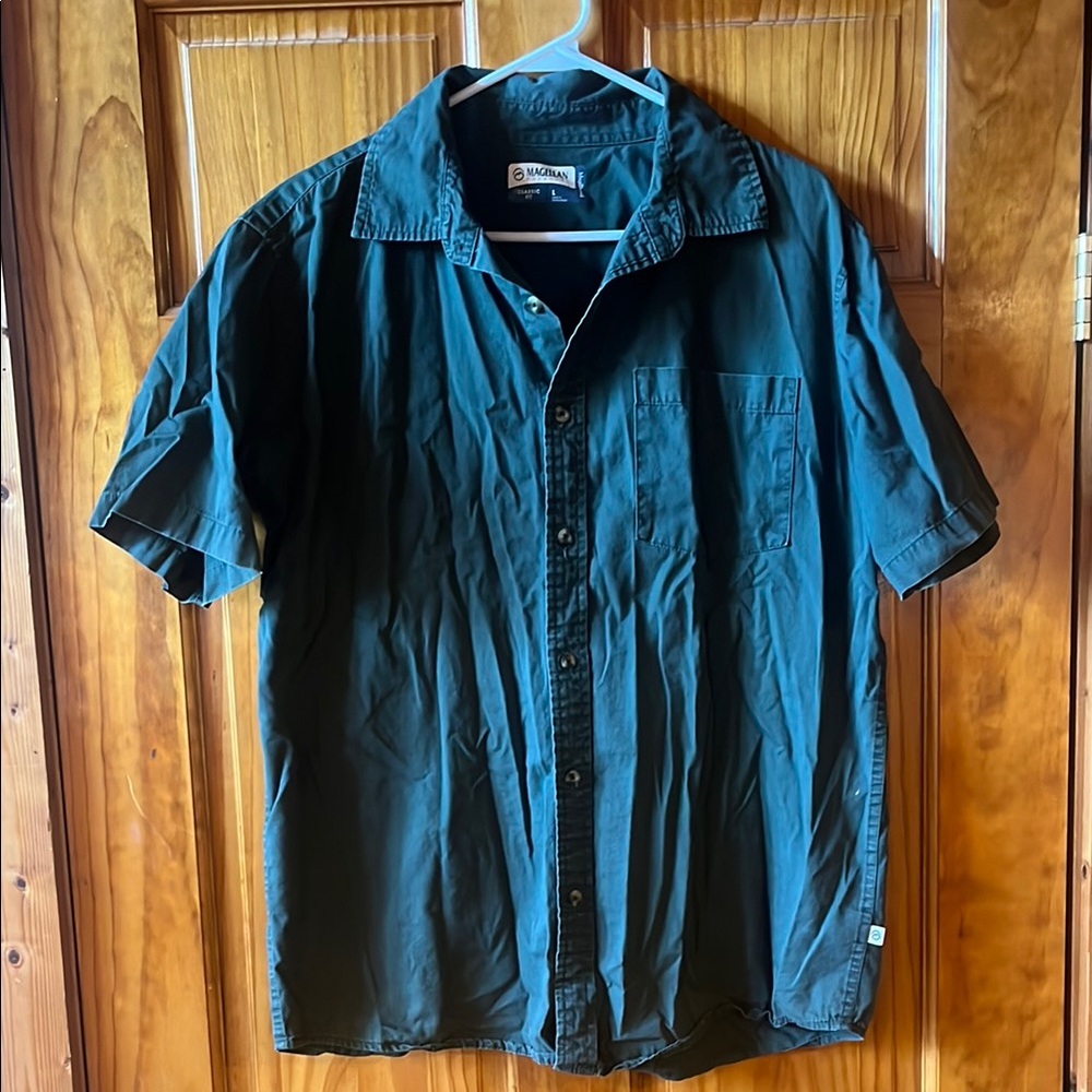 Magellan Men's Dark Green Short Sleeve Shirt